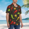 thumbnail image 3 of Fotbe Chili2 Camisa Hawaiana para Hombre Unisex – Camisa Casual de Verano con Botones de Manga Corta de Algodón y Lino,XX-Large, 3 of 7
