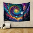 thumbnail image 5 of Blacklight Galaxy Tapestry Trippy Starry Night Tapestries Magical Forest Trees Mountain Tapestry Wall Hanging Background for Bedroom,60Wx40H, 5 of 5