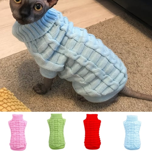 Zhaomeidaxi Turtleneck Classic Straw-Rope Pet Small Dog Sweaters Knitted Pet Cat Sweater Warm Dog Sweatshirt Dog Winter Clothes Kitten Puppy Sweater