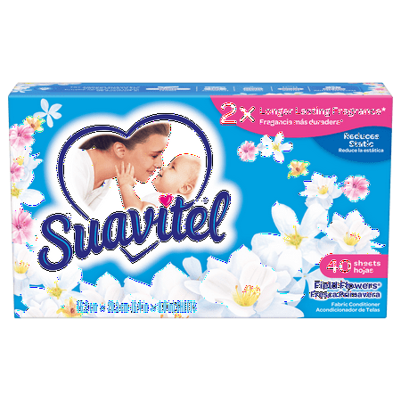 Suavitel Dryer Sheets, Field Flowers - 40 Count
