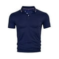 thumbnail image 5 of WTOBBY Men's Casual Short Sleeve Polo Shirt Breathable, Quick Dry Fabric, Business Casual Collared Shirt for Men, Lightweight Moisture Wicking Top for Everyday Wear,Navy L, 5 of 8