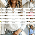 thumbnail image 4 of Harpily Long Sleeve Shirts for Women Basic Striped Trim Print Elastic Cuff Full Button Down Outfitss for Daily Leisure Vacation Casual Wear, 4 of 4