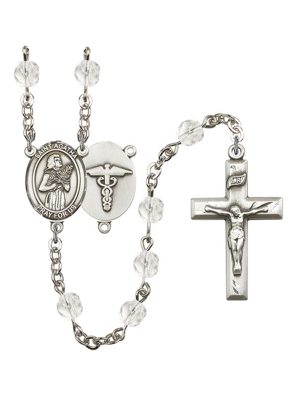 St. Agatha / Nurse Custom Medal In Sterling Silver, 14kt Yellow Gold