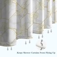 thumbnail image 6 of White Gold Leaf Hexagon Marble Pattern Shower Curtain 36"x72" ,Bathroom Decorative Shower Curtains Set with 12 Hooks,Modern Waterproof Washable Shower Curtain, 6 of 6