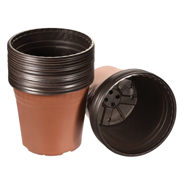 Unique Bargains 8' Plastic Plant Nursery Pots Starting Planter Container, Red 25 Pack