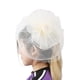 thumbnail image 2 of Sombrero Flor Cintas de malla Plumas en una diadema y un clip Ropa para la cabeza de fiesta Sombrero de copa (Beige), 2 of 9
