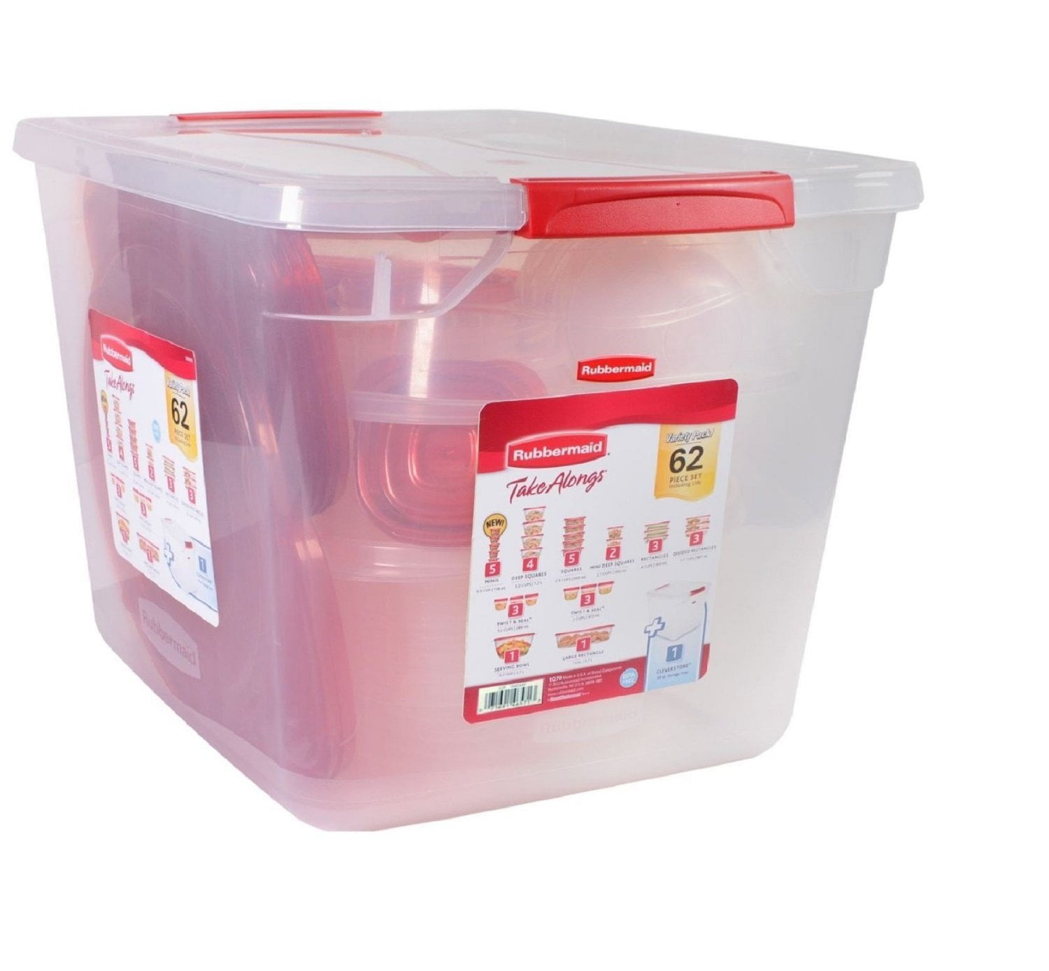 Rubbermaid TakeAlongs Containter Variety Pack 62 Piece Set Including Lids 