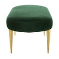 thumbnail image 4 of SAFAVIEH Couture Corinne Oval Solid Velvet Contemporary Bench, Emerald, 4 of 9