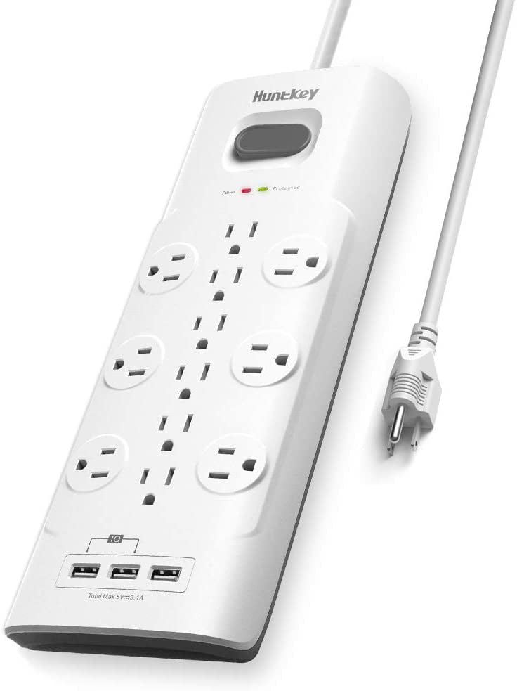 Surge Protector Power Strip 4000 Joules, 12 AC Outlets & 3 USB Ports