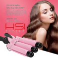thumbnail image 2 of Triple Ceramic Curling Iron, 3 Barrel Wand With Adjustable Temperature Pink 25mm, 2 of 3