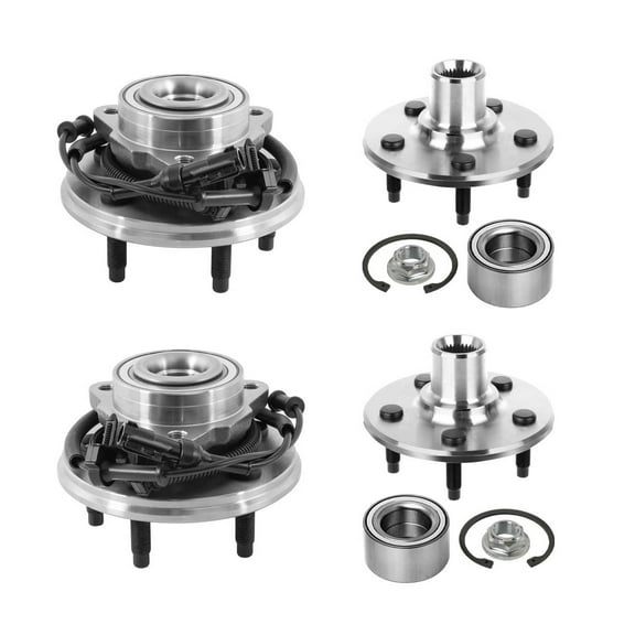 AutoShack Front & Rear Wheel Hub Bearing Assemblies without ABS Replacement for 2002-2005 Ford Explorer 2002-2005 Mercury Mountaineer 2003-2005 Lincoln Aviator 4-PC Set