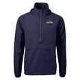 thumbnail image 2 of Men's Cutter & Buck Navy Seattle Seahawks Charter Eco Recycled Anorak Half-Zip Jacket, 2 of 3