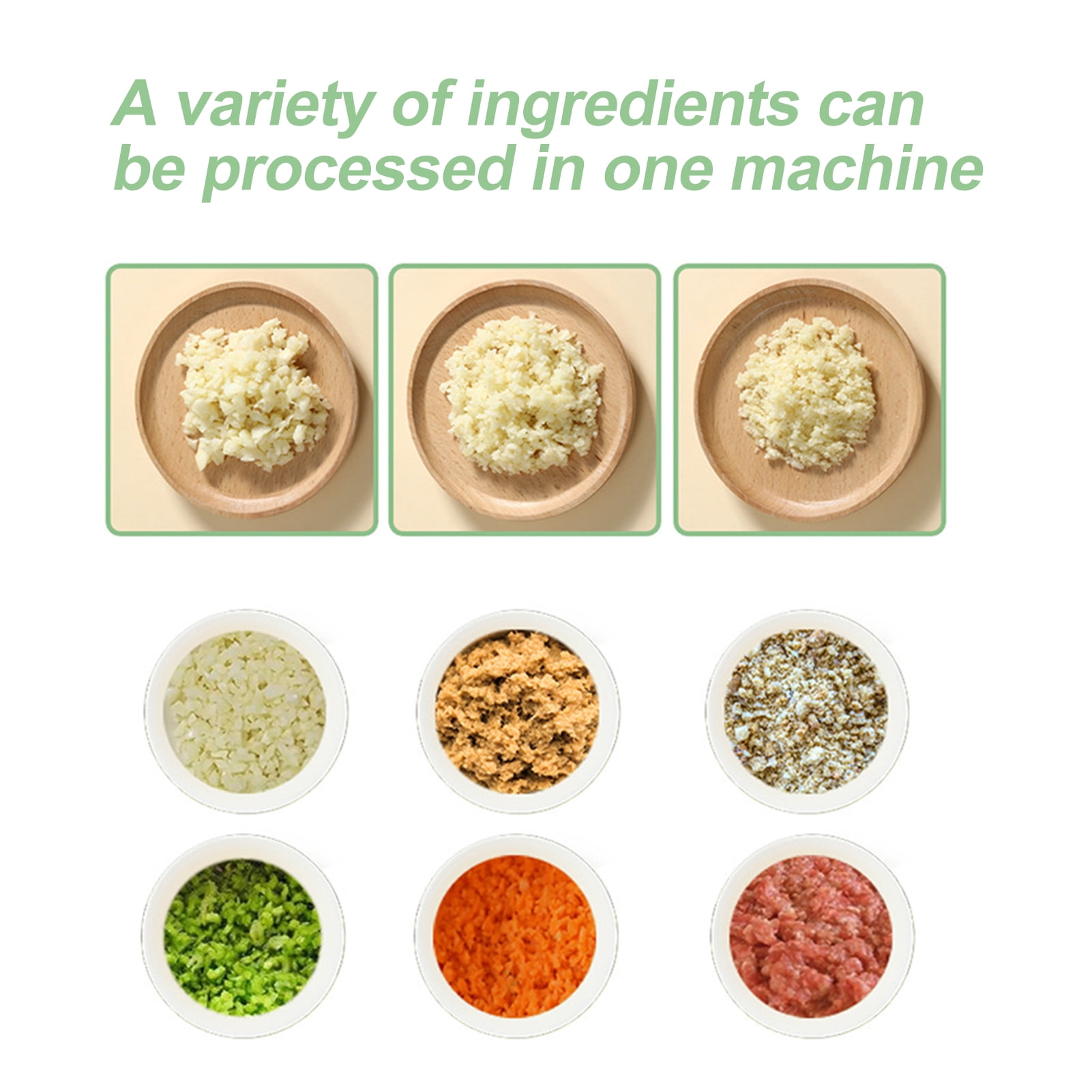 HomeLife Garlic Grinder with Handle Good Grip Labor Saving Detachable Wireless Electric Garlic Press Ginger Chili Fruit Meat Wireless Food Processor Kitchen Gadget