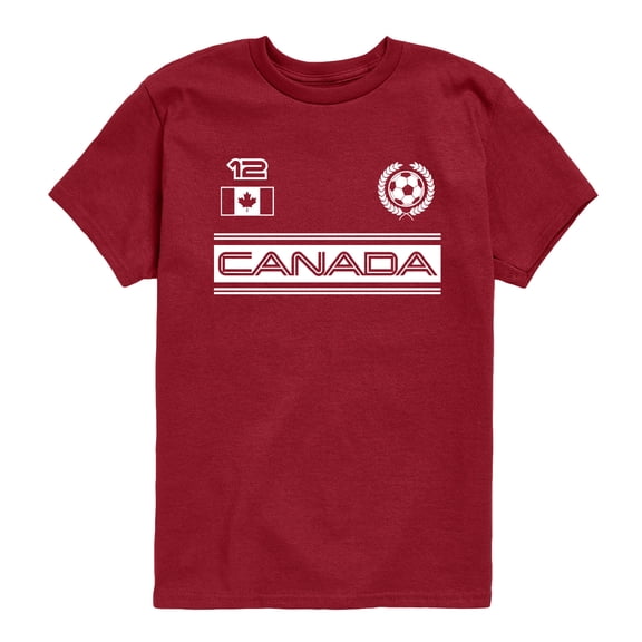 Instant Message - Canada Soccer Jersey - Youth Boys Short Sleeve Graphic T-Shirt