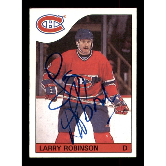 Larry Robinson Autographed 1985-86 Topps Card #147 Montreal Canadiens SKU #251166