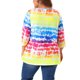 thumbnail image 3 of Tops de mujer de talla grande Agnes Orinda con diseño de rayas de teñido anudado, cuello en V, mangas 3/4, blusas casuales 1X arcoíris, 3 of 7