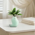 thumbnail image 4 of Cute Animal Shaped Ceramic Small Flower Vase, Light Green Mini Cartoon Animal Plant Pot, Desktop Decor Succulent & Hydroponic Planter, Tiny Cartoon Creature Floral Arrangement Container, 4 of 6