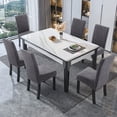 thumbnail image 6 of Koreshion Waterproof Chair Covers for Dining Room Set of 6, Dining Chair Cover Removable Parson Chair Slipcover Chair Protectors Covers for Kitchen Leaves-dark Gray, 6 of 7