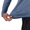 thumbnail image 4 of LEKWK Mens Sun Protection Shirt Long Sleeve Hooded Lightweight Quick Dry Pullover with Thumb Holes Soft Stretch Casual Workout Fishing Hiking Travel Athletic Tops Shirts Tees Navy M, 4 of 6