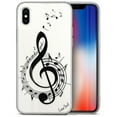 thumbnail image 1 of Case Yard iPhone-X Case Clear Soft & Flexible TPU Ultra Low Profile Slim Fit Thin Shockproof Transparent Bumper Protective Cover Drop Protective Cell Phone Cases (Music 2), 1 of 8