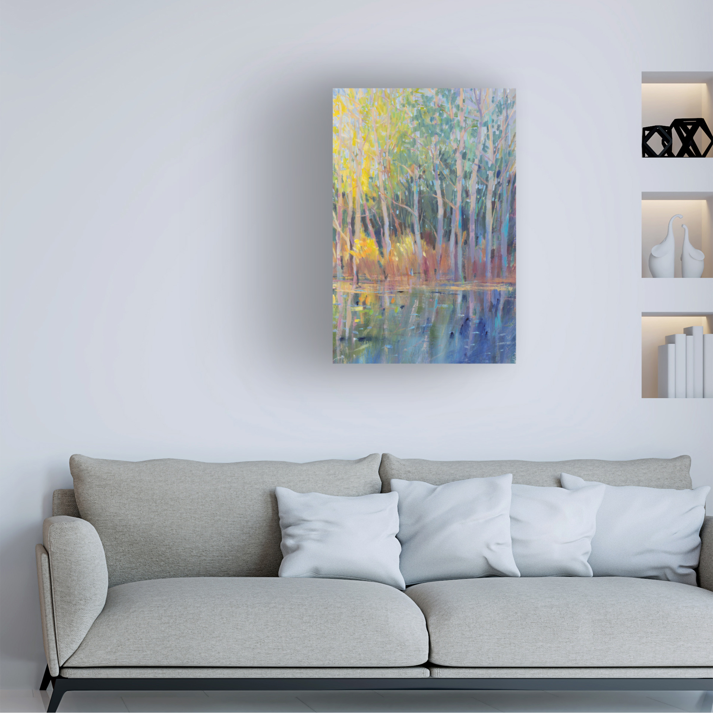 Tim OToole 'Reflected Trees I' Canvas Art