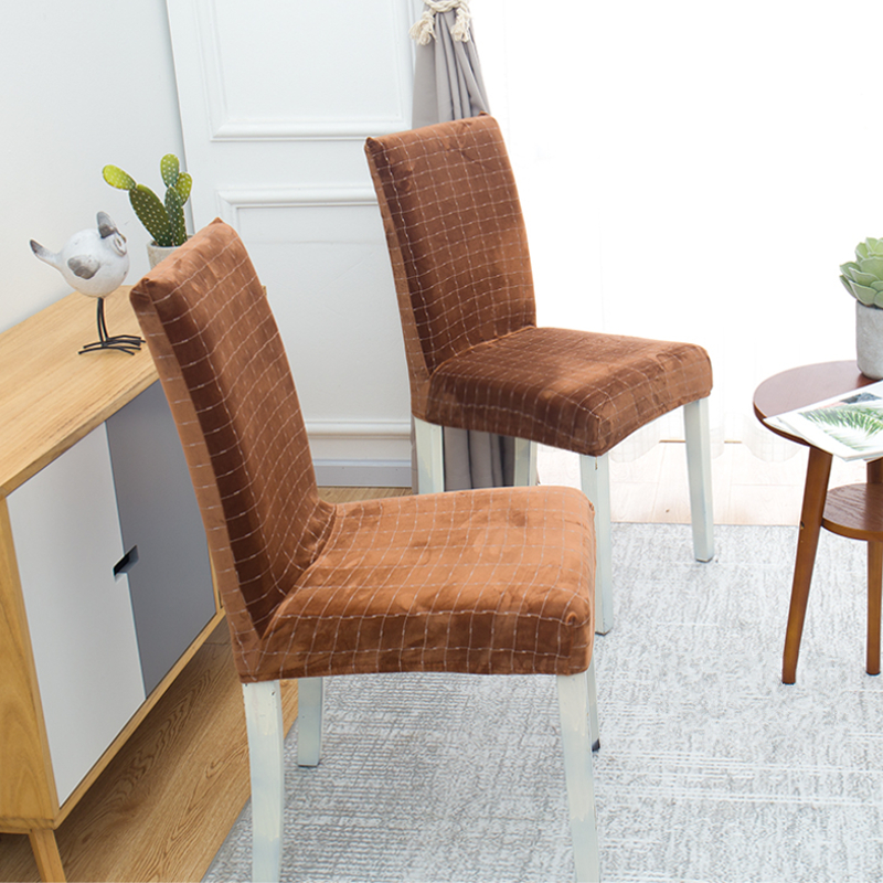 2pack Chair Slipcovers Chair Seat Cover Protector Plush Plaid Solid