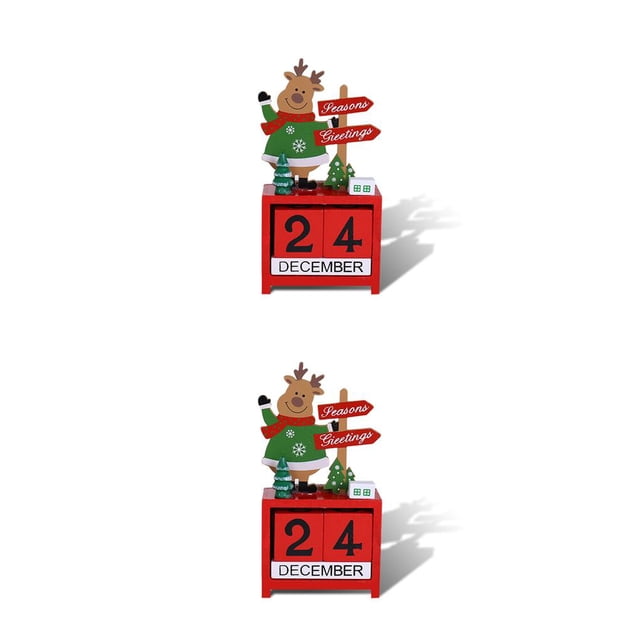 Ounissouiy Calendario de Navidad Mini decoración de vacaciones para niños pequeños calendarios reutilizables ornamento niños artesanía regalo Type2 NO2