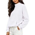 thumbnail image 4 of POROPL Sweatshirts for Women,Casual Oversized Mock Neck Long Sleeve Pullover Sweatshirt with Pockets, 4 of 5