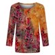 thumbnail image 3 of Gibobby Blusa Termica Mujer Tres cuarto Round Top Impreso T Camisa Casual Ladies Manga de cuello suelto Posicionamiento de la rubia de la mujer（Amarillo， L), 3 of 5
