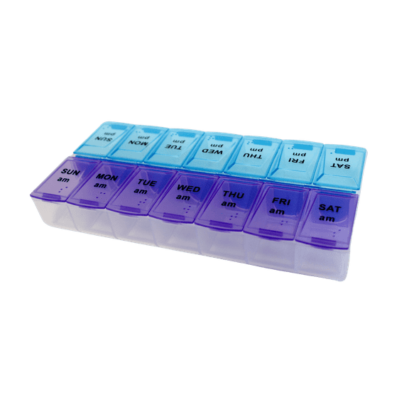 Large Pill Organizer 7 Day 2 Times a Day Weekly Pill Box AM PM Pill Case, Pill Container Vitamin Case Twice a Day Morning Bedtime