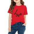 thumbnail image 5 of Piuwrlz Girls Short T-Shirts Kids Graphic Shirts Tops Cotton Pullover Red Size 5 Years, 5 of 10