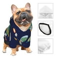thumbnail image 3 of Fotbe Astronaut Dinosaur and Space Print Small Dog Sweater Hoodies Pet Grey Hooded Soft Fleece Sweatshirts with Pocket Fall Winter Puppy Cat Sweaters Warm Clothes-Small, 3 of 7