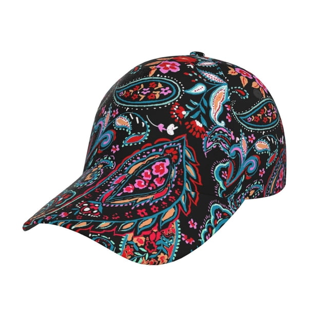 Balery Paisley Gorra de béisbol de tamaño ajustable para correr, entrenar y actividades al aire libre. Gorra de papá para todas las estaciones.
