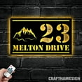 thumbnail image 3 of Craftnamesign Mountain House Number Metal Sign LED Light, Custom Address Name Sign, Address Sign, 3 of 5
