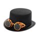 thumbnail image 2 of Sombrero de copa steampunk, accesorios de disfraz, sombrero de jazz para cosplay, fiesta rave, Halloween Vasos de oro, 2 of 9
