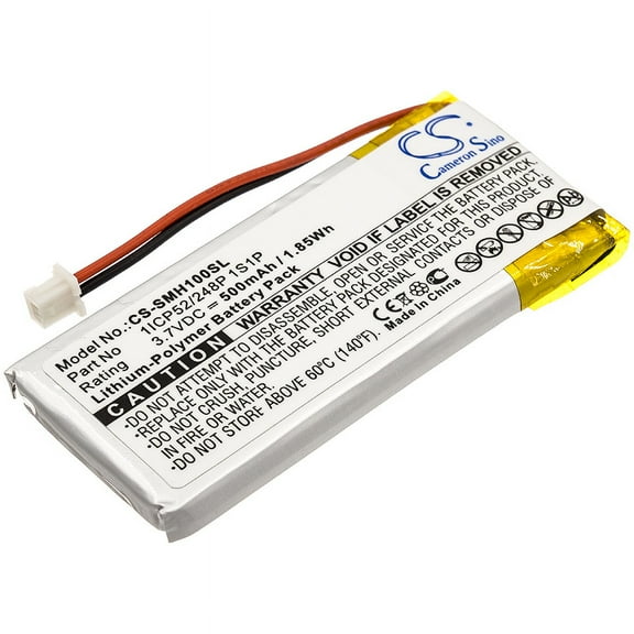 Replacement Battery for Sena SMH-10,SMH-10 Lifespan,PN:1ICP52/248P1S1P,3.7V/500mAh