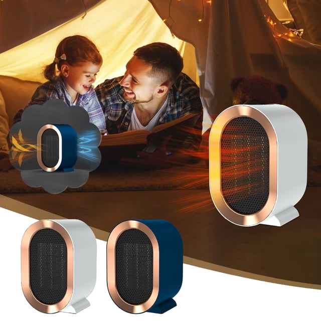 Xihbxyly Calefactor Cerámico de 1200 W, Calentamiento Rápido En 3 Segundos, Bajo Consumo, Protección Contra Sobrecalentamiento, Funcionamiento Silencioso, Diseño Portátil, Compacto para Escritorio, O