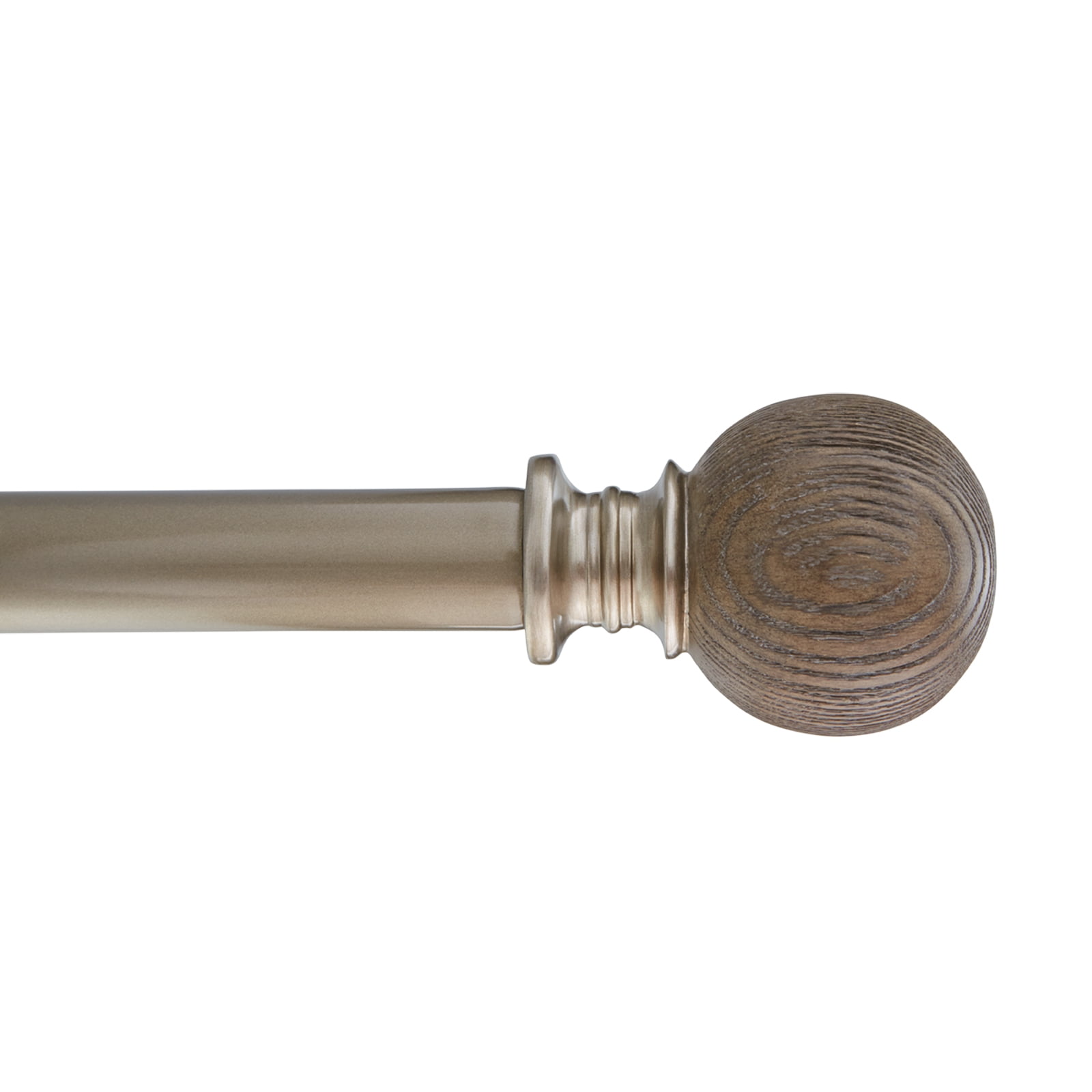 Henderson Grey Oak Wooden Ball Finial Drapery Rod Set, 72144 Walmart