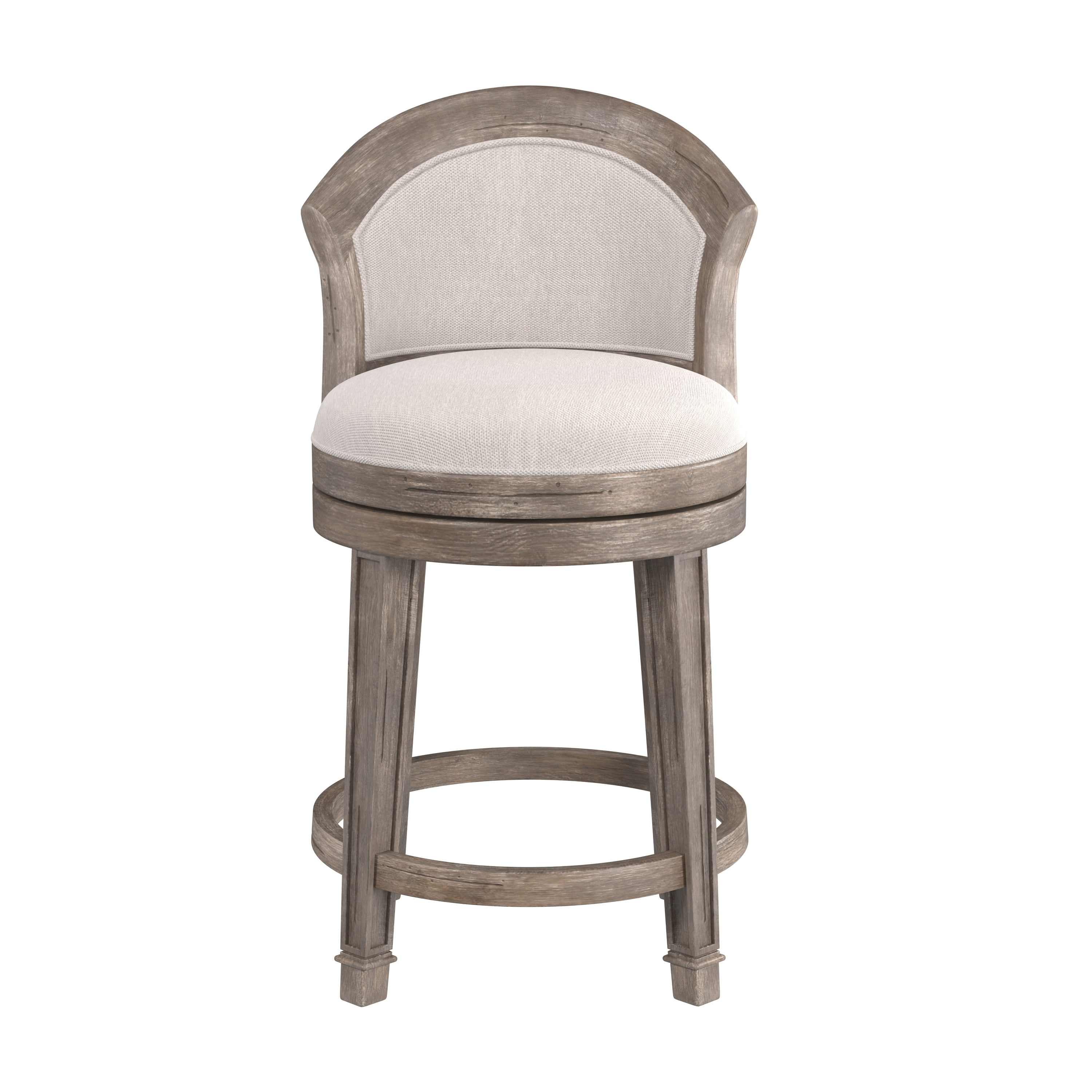 Hillsdale Furniture Monae Wood Upholstered Counter Height Swivel Stool, Distressed Dark Gray