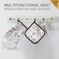 thumbnail image 4 of Yayeee Oven Mitts and Pot Holder Set of 4 Heat Resistant Kitchen Gloves Baking Hot Pad, Purple Wildflowers, 4 of 5