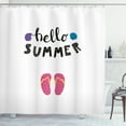 thumbnail image 1 of Ambesonne Summer Shower Curtain, Hello Flip Flops Seashell, 69"Wx84"L, Charcoal Grey Multicolor, 1 of 3