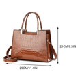 thumbnail image 2 of Bolso bandolera de gran capacidad para mujer, bolso tipo cartera de PU, bolso cruzado con patrón de cocodrilo, 2 of 6