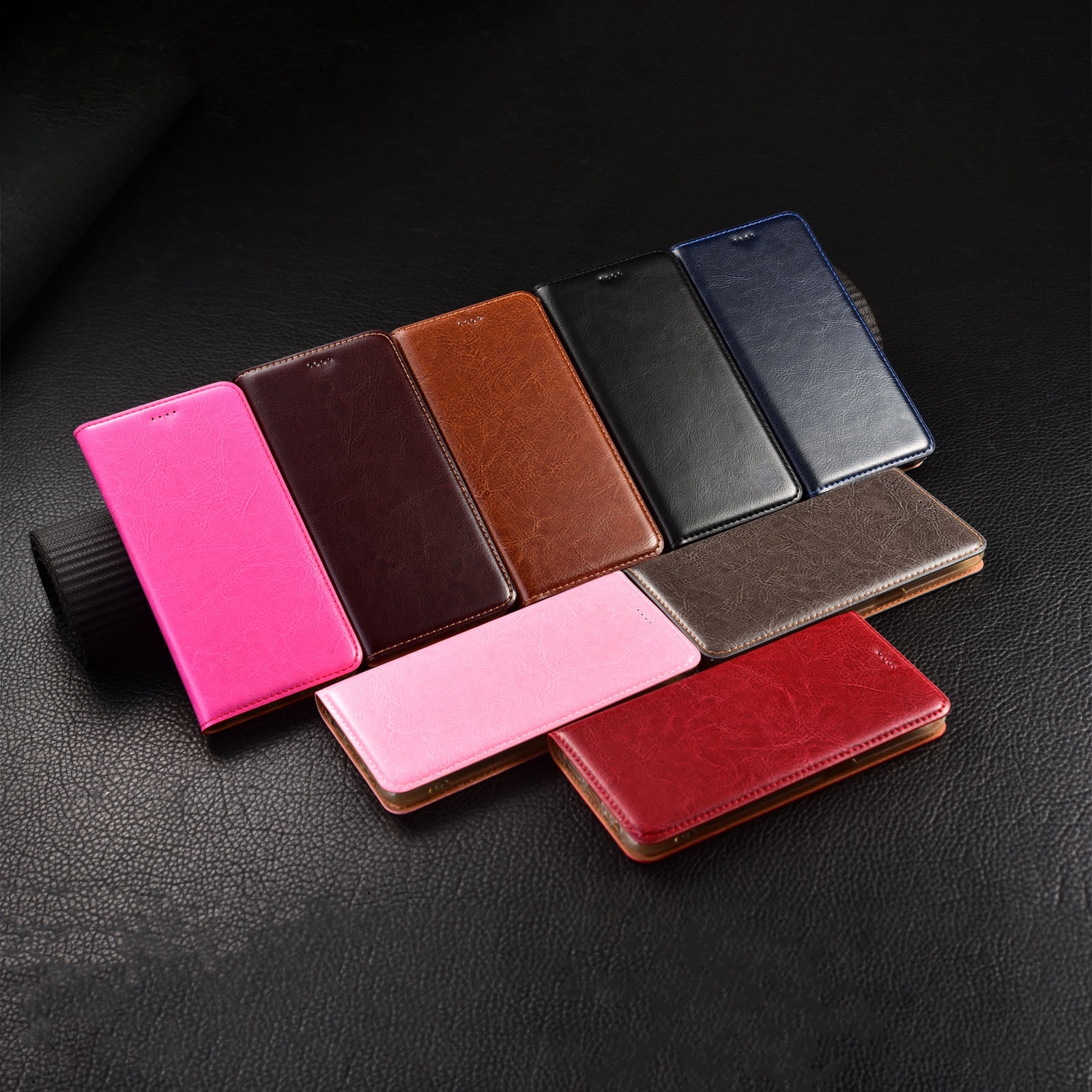 Real Genuine Leather for Crazy Horse Pattern for iPhone 17 Pro Max Case Flip Case Protective Cover with Card Slots Shockproof Business with Full Body Screen Camera