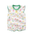 thumbnail image 1 of Baby Girls Ruffled Sleeve Rompers Toddler Girls Jumpsuits One-Piece Cotton Outfits Green 3-6 Months, 1 of 3
