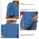 thumbnail image 5 of Camisa Casual para Mujer Cuello En V Manga Abullonada Tela Elástica Cómodo Color Sólido Top Elegante para Verano Oficina En Casa Azul M, 5 of 6