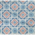 thumbnail image 4 of oneOone Cotton Poplin Twill Medium Blue Fabric Artistic Flower & Shapes Geometric Sewing Material Print Fabric By The Yard 56 Inch Wide, 4 of 4