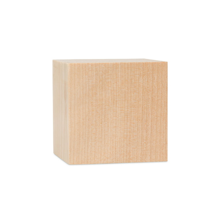 5 Large Wood Cubes, Pack of 3 Square Wood Block for DIY, Wooden Blocks for  Crafts and Decor, by Woodpeckers