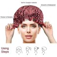 thumbnail image 4 of (combinación) 2 piezas de gorro de ducha impermeable, gorro de ducha reutilizable, gorro de ducha elástico de doble capa, excelente accesorio para el cabello de ducha para mujeres y niñas, espectáculo, 4 of 5