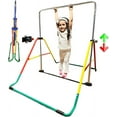 thumbnail image 3 of Gymnastics Bar for Kids Home Training Kip Bar 4 in 1 Set with Swing Seat, 2X Trapeze Rings | Expandable and Folding Horizontal Bar | Junior Gymnastic Equipment Monkey Bars Jungle Gym Playground, 3 of 8