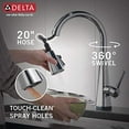 thumbnail image 3 of Delta Faucet Lenta Touch Kitchen Faucet Chrome, Chrome Kitchen Faucets with Pull Down Sprayer, Kitchen Sink Faucet, Touch Faucet for Kitchen Sink, Delta Touch2O Technology, Chrome 19802TZ-, 3 of 7